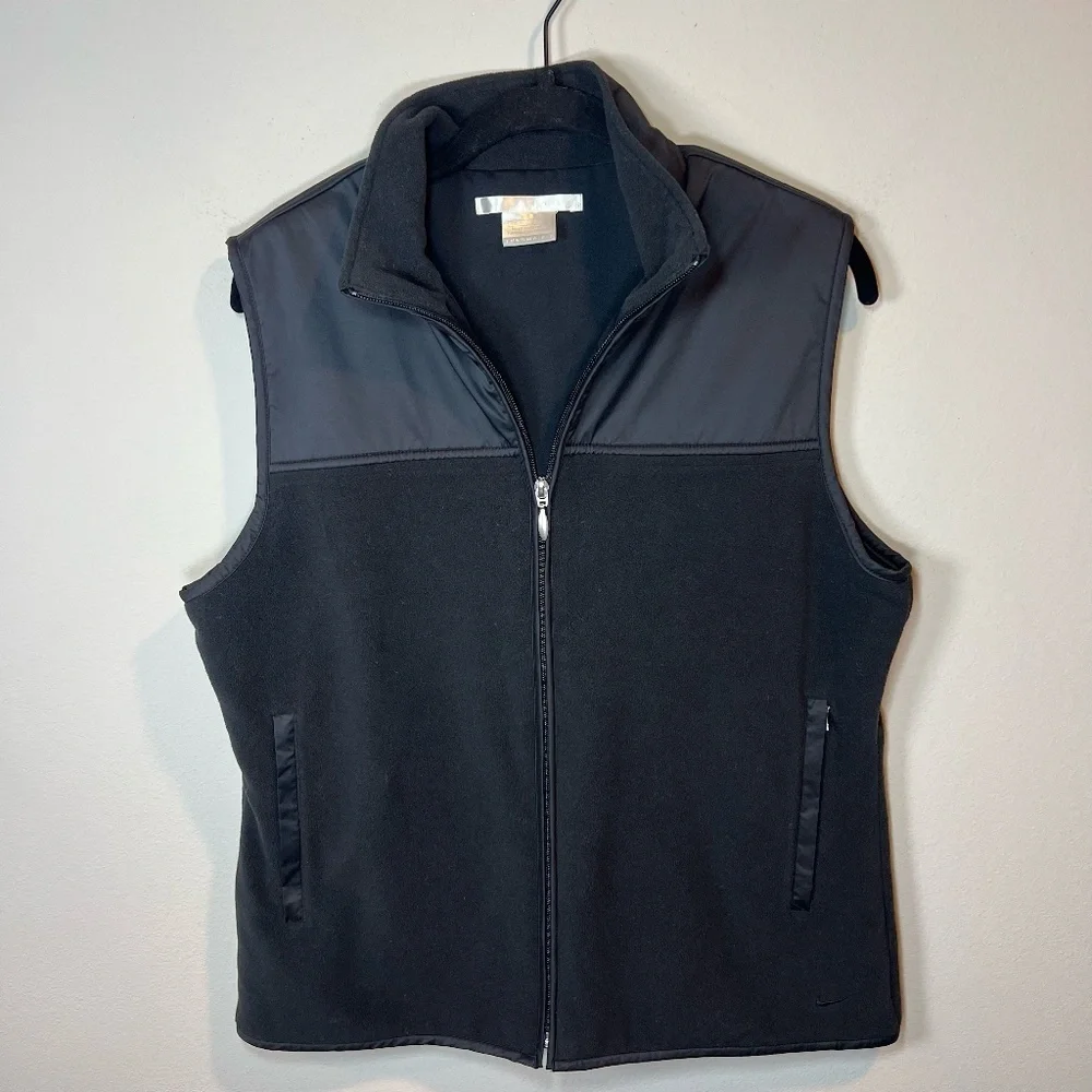 Nike Golf Therma-Fit Victory Full Zip Vest Black Performance Pocket Womens Large
